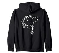 Long Haired Dachshund Silhouette portrait dog mom dog Zip Hoodie
