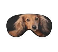 Long Haired Dachshund Sleep Mask for Women Men, Soft Eye Mask with Adjustable Strap for Sleeping, Light Blocking Travel Blindfold for Nap Comfortable Eye Cover for Home Office