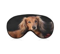 Long Haired Dachshund Sleep Mask Soft Comfortable Eye Mask with Adjustable Strap Eye Cover Eye Shade for Men Women Work Travel
