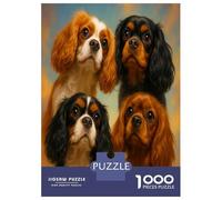 Long Haired Dogs Jigsaw Puzzle for Adults 1000 Piece Jigsaw Puzzle 1000 Pieces Paper Puzzle Game Family Fun Relaxation Decor 38x26cm/1000pcs