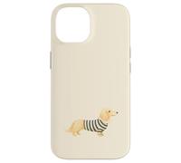 Long-Haired English Cream Dachshund in Striped Sweater Case for iPhone 14
