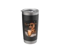 Long Haired Irish Setter Vibing with Iced Coffee At Night Stainless Steel Insulated Tumbler