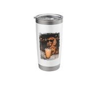 Long Haired Irish Setter Vibing with Iced Coffee At Night Stainless Steel Insulated Tumbler
