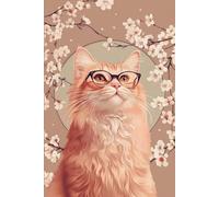 Long Haired Orange Cat with Cherry Blossoms Notebook Journal: 6 x 9 Inches 140-page Lined Matte Paperback