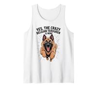 Long Haired Shepherd Cartoon Pet Dog Breed Belgian Tervuren Tank Top
