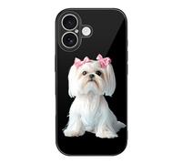 Long Haired Shih Tzu Printed Phone Case Cute Slim Glass Cellphone Protective Cover Unisex Compatible with iPhone 17/17 Air/17 Pro/17 Pro Max