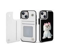 Long Haired Shih Tzu Printed Wallet Phone Case Slim Cute Cellphone Protective Cover Unisex Compatible with iPhone iPhone 13/13 Pro/13 Pro Max/13 Mini