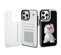 Long Haired Shih Tzu Printed Wallet Phone Case Slim Cute Cellphone Protective Cover Unisex Compatible with iPhone iPhone 13/13 Pro/13 Pro Max/13 Mini