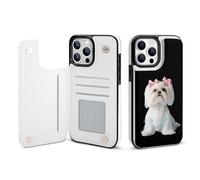 Long Haired Shih Tzu Printed Wallet Phone Case Slim Cute Cellphone Protective Cover Unisex Compatible with iPhone iPhone 13/13 Pro/13 Pro Max/13 Mini