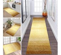 Long Hallway Carpet Runner Non-Slip Washable Yellow Brown Hallway Mats 50 x 150 cm Dirt Trapper Mat Sold by the Metre Bedroom Living Room Dining Room Kitchen