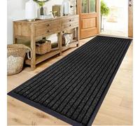 Long Hallways Runners 80 x 300 cm, Black - Heavy Duty Dirt Trapper Barrier Mat Waterproof Strong PVC Rubber Backing Anti Slip Floor Mat