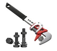 Long Handle Adjustable Wrench - Crescent Spanner, Wide Jaw Metric Pipe Wrench for Plumbing Nuts, Heavy Duty Steel with Adjustable Jaw, Home, Renovation Automotive Faucet Repair