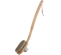 Long Handle Bamboo Bath Brush, Body Scrubber with Hanging Rope, Mild Exfoliation/deep Cleaning, Nine-Tooth Anti-Slip Pattern(Original Color C)