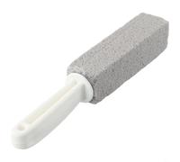 Long Handle Bathroom Toilet Brush Pumice Stone Cleaner for Deep Clean Hard Water Stains Rust Ring Scale Remover Curved Head Design Professional Corner Cleaning Tool