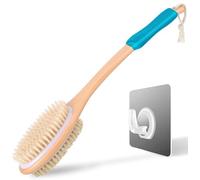 Long Handle Ergonomically Back Scrubber/Brush for Shower, Double Sided Exfoliating Body Scrubber for Women and Men (Blue)