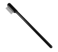 Long Handle Eyebrow Brush Comb Black Steel Makeup Tool | Single-sided Brush Head, Wood and Cloth Details, Practical Grooming for Brows and Lashes