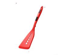 Long Handle Fish for Turner 34cm Non-Scratch Silicone Long Handle | Non-scratch soft head, protects non-stick coating, ergonomic grip, 16cm angled , red black color
