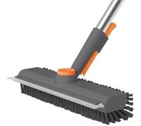 Long Handle Floor Scrubber Brush - Adjustable and Versatile Long Handle Floor Cleaning Brush for Wood, Concrete, Patio, Pool, Bathtub, Kitchen, Home, Toilet, Corner