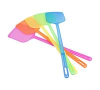 Long Handle Fly Swatter 5 Pack for Indoor Outdoor Environments Heavy Duty Plastic Build Extended Reach for Efficiency