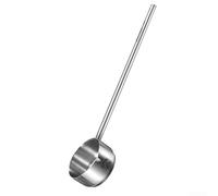 Long Handle Hot Oil Spoon Made of 304 Stainless Steel with Slotted for Oil Drainage, and Resistant for Kitchen Use (large)