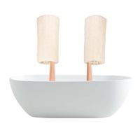 Long Handle Loofah Bath Brush 36x10cm Wooden Exfoliating Back Scrubber | Natural Wood and Loofah, Expands When Wet, Dries Faster, for Dry or Oily Skin in Bath Use