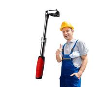 Long Handle Ratchet - Carbon Steel Ratchet Wrench, 1/2 Inch Drive Extendable Ratchet with Locking Mechanism | Movable Head Ratchet Wrench, Two-Way Adjustable Socket Wrench for Automotive Work