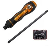 Long Handle Ratchet Screwdriver with Magnetic Bits - Telescopic Precision Tool for Electronics Repair - Adjustable 5.8-14.1cm CR-V Steel(B)