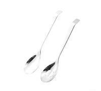 Long Handle Serving Spoons 24.5cm Solid and Slotted | Two functional designs, soup ladle and strainer, drain excess juice, serve dishes neatly, hygienic grip