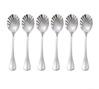 Long Handle Shell Design Spoon Perfect for Elegant Dessert Serving in Restaurants and Special Events (silver)