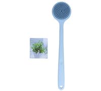 Long Handle Silicone Back Brush Dual Sided Thickening Anti Slip Ergonomic Design for Shower Bath Body Scrubber Nordic Blue