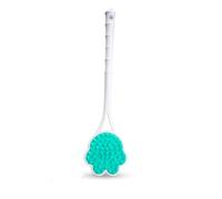 Long Handle Silicone Back Scrubber - Dual-Sided Soft Brush for Easy Bathing & Massage - Lazy Person's Bath Brush (Green)