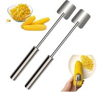 Long Handle Stainless Steel Corn Stripping Tool,Corn Cob Stripper Cutter Remover Kitchen Indoor,Suitable for Home Kitchen