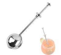 Long Handle Stainless Steel Fine Mesh Tea Ball, Reusable Tea Infuser, Tea Set Accessories, Filter, Seasoning, Retractable Half Hole Tea Strainer