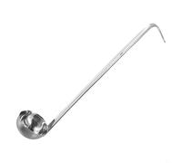 Long Handle Stainless Steel Ladle Kitchen Cooking Utensil Deep Soup Spoon With Hook For Sauce Stews Serving 150ml/180ml(180ml)