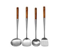Long Handle Stainless Steel Wok Spatula Kitchen Slotted Turner Set