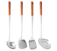 Long Handle Steel Wok Spatula Kitchen Slotted Rice Spoon Ladle Utensil Set