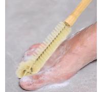 Long Handle Toe Brush for Shower,Foot Cleaning Brush for Elderly, Pregnant Moms Mobility Impaired Individuals, Easy-Grip with Hanging Hole Design