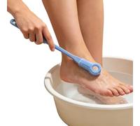 Long Handle Toe Brush Shower Sided Soft Bristle Foot Scrubber Cleaner, Ergonomic Easy Reach Between Toes Crack Crevice Dead Skin Remover, No Bend Elderly Handicapped Adult Senior Bathroom Aid T
