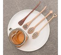 ? Long Handle Wooden Honey Dipper Mixing Stick, Handmade Spoon Stirrer Honey Dippers Home Stirrer(4PCS/Set)