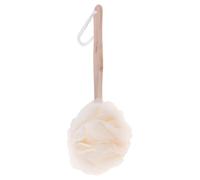 Long Handled Bath Sponge Brush with Wooden Handle for Shower