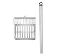 Long Handled Cat Litter Scooper, Metal Large Holes Kitten Poop Sifting Shovel, 304 Stainless Steel Anti Splash Small Hole Deep Scoop, Versatile Garden Beach Pooper Lifter for Cat
