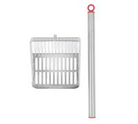 Long Handled Cat Litter Scooper, Metal Large Holes Kitten Poop Sifting Shovel, 304 Stainless Steel Anti Splash Small Hole Deep Scoop, Versatile Garden Beach Pooper Lifter for Cat