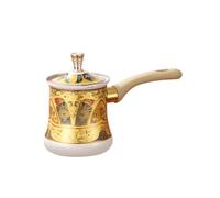 ＡＷＨＡＯ Long-Handled Coffee Pot Secure Lid Tea Server Curved Handle Drink Vessel, White, HOT-White Style 1