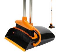 Long-Handled Dustpan And Brush Set, 130Cm Extendable Handles For Indoor/outdoor Cleaning