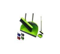 Long Handled Dustpan and Brush Set Lobby Dust Pan with Long Handle Sweeping Broom (Green)
