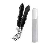 Long Handled Ergonomic Curved Nail Clippers for Seniors, Wide Jaw Thick Toenail Clippers Men Women, Graddi Orthoclip, Solymall/Sheremart/Shirem/Dotmalls/Libiyi Ortho Clip (Black-1pc)
