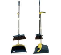 Strong Long Handled Dustpan and Brush Set Soft Bristles Broom Dust Pan