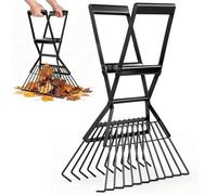 Long Handled Leaf Grabber Debris Collecting Rake Garden Leaves Collecting Scoops