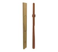 Long Handled Magnetic Shoe Lifter, Wooden Shoe Horn for Seniors, Easy Grip Lazy Shoe Spoon, Comfortable Sturdy Dressing Aid for Adults & Kids (1pcs,Red Brown 70cm (Including Packaging))
