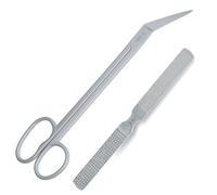 Long Handled Nail Scissors for Toenails with Rasp Nail File, Toe Nail Clippers for Seniors & Elderly Disabled for Extra Long Reach & Easy Cutting, Heavy Duty 19cm Podiatry Tools for Thick Nails